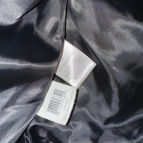 BCBG Maxazria Black/White/ Gray Tweed Quilted Leather combo jacket /coat XXS - Picture 11 of 14